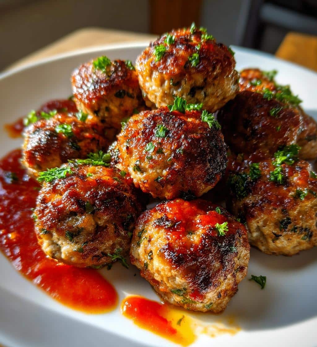 Air Fryer Quick Turkey Meatballs - Italian
