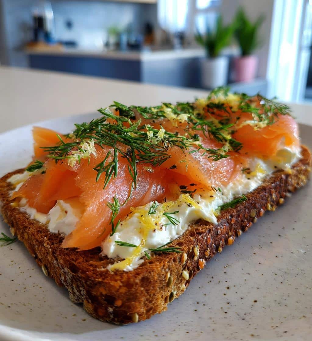 Air Fryer Smoked Salmon Cottage Cheese Toast