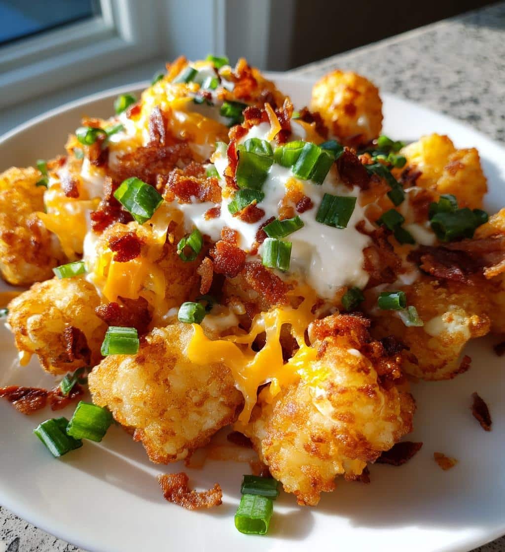 Air Fryer Tater Tots Loaded Bacon - detail 1