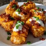 Air Fryer Tater Tots Loaded Bacon