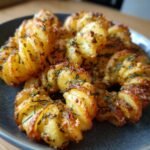 Air Fryer Tornado Potatoes with Garlic & Herbs