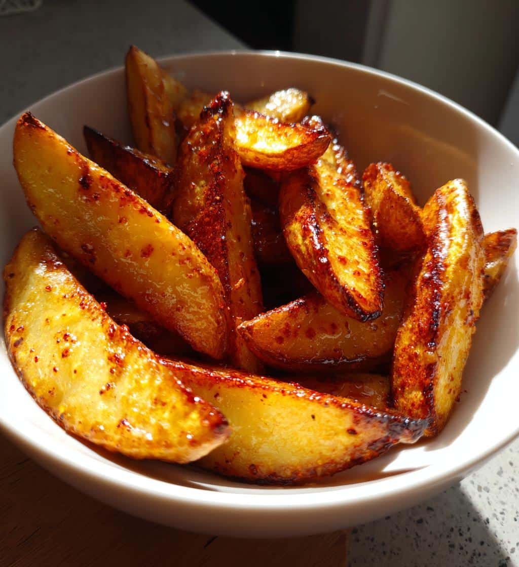Air Fryer Wedges with Hot Honey Drizzle
