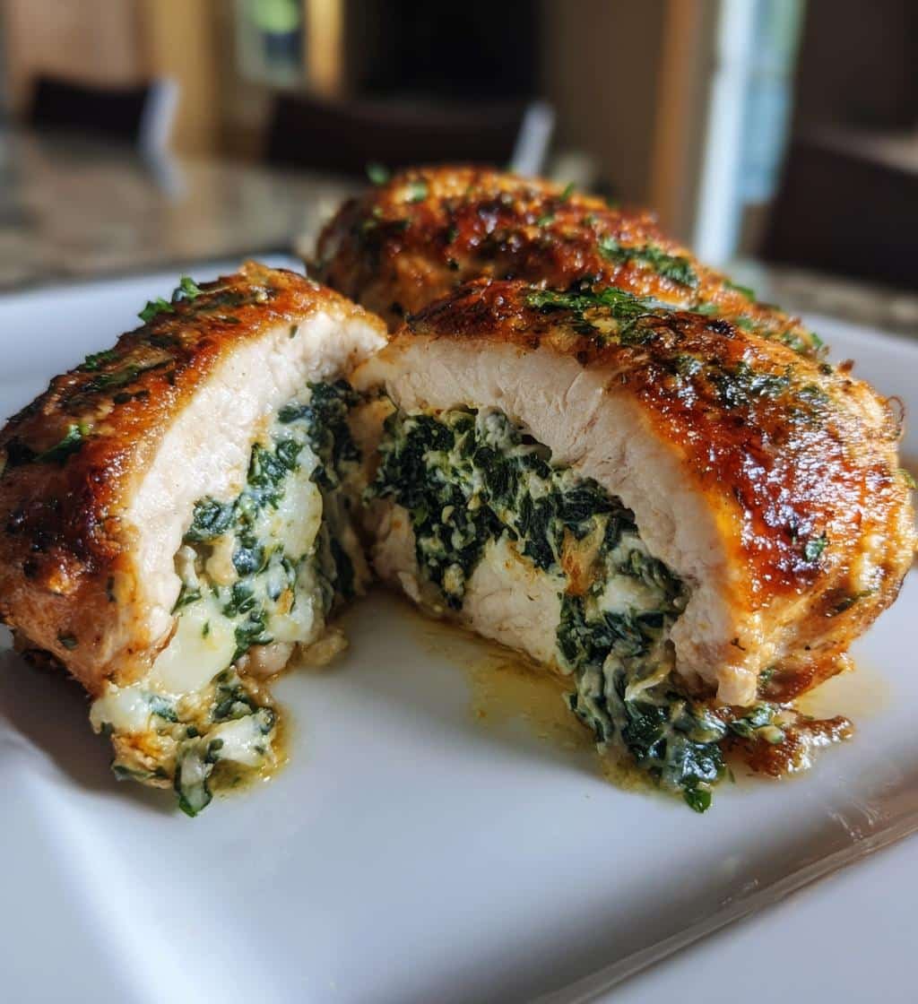 Air fryer Best Spinach Stuffed Chicken Breasts