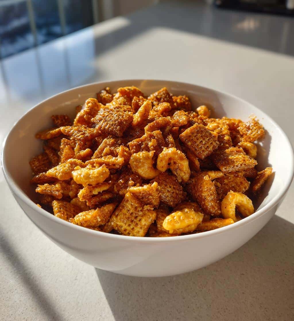 Air fryer Crunchy Butterfinger Chex Mix - detail 1