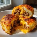 Air fryer Delecious Garlic Parmesan Cheeseburger Bombs
