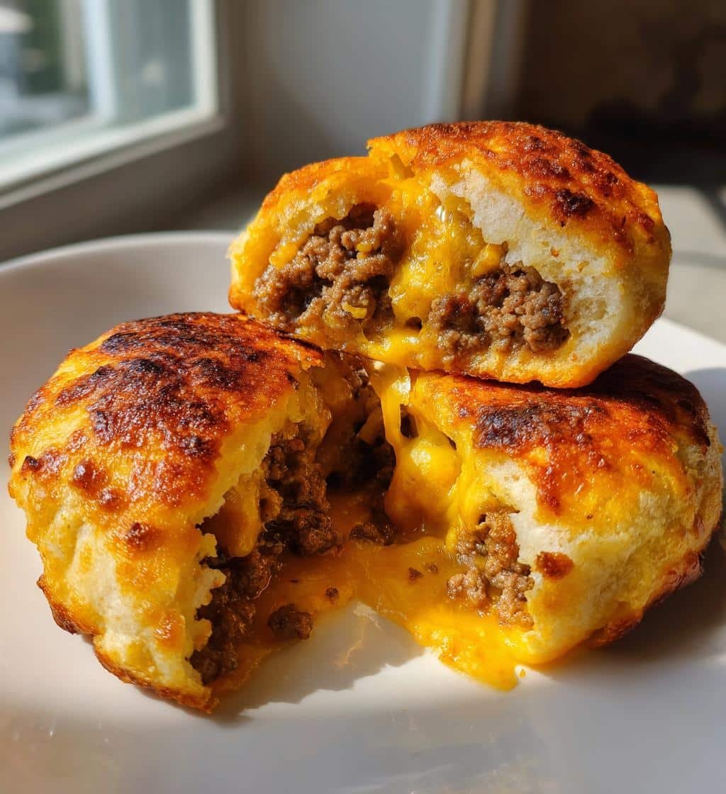 Air fryer Delecious Garlic Parmesan Cheeseburger Bombs