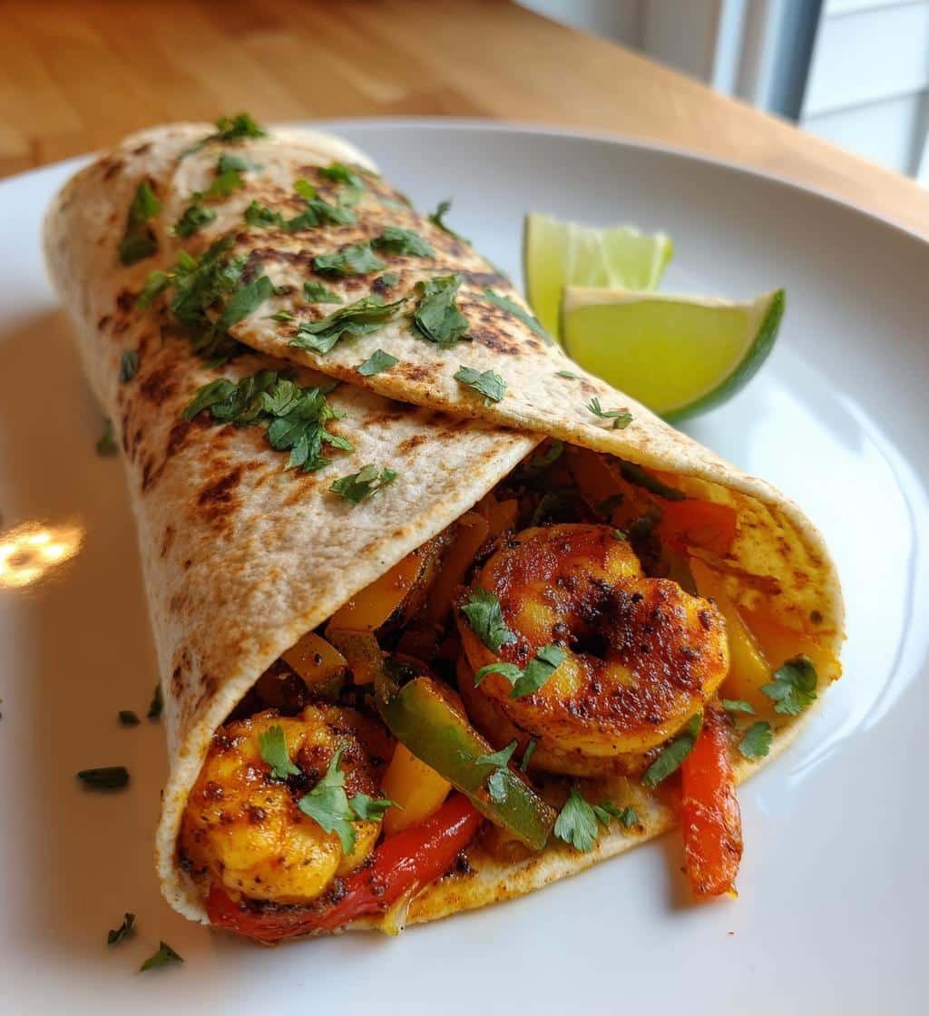 Air fryer Easy Shrimp Fajita Tortilla Wrap - detail 1