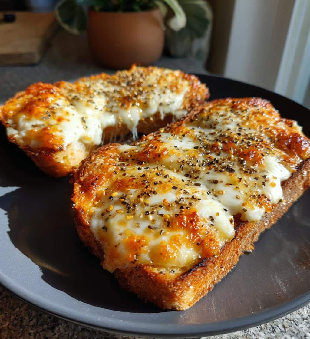 Air fryer Homemade Everything Bagel Seasoning Pizza Toast