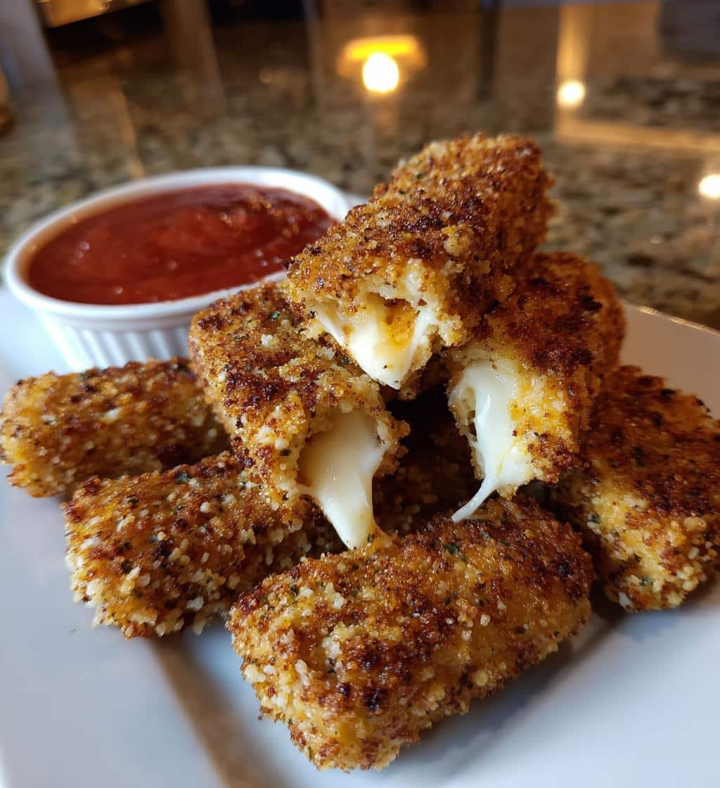 Air fryer Homemade Vegan Mozzarella Sticks - detail 1