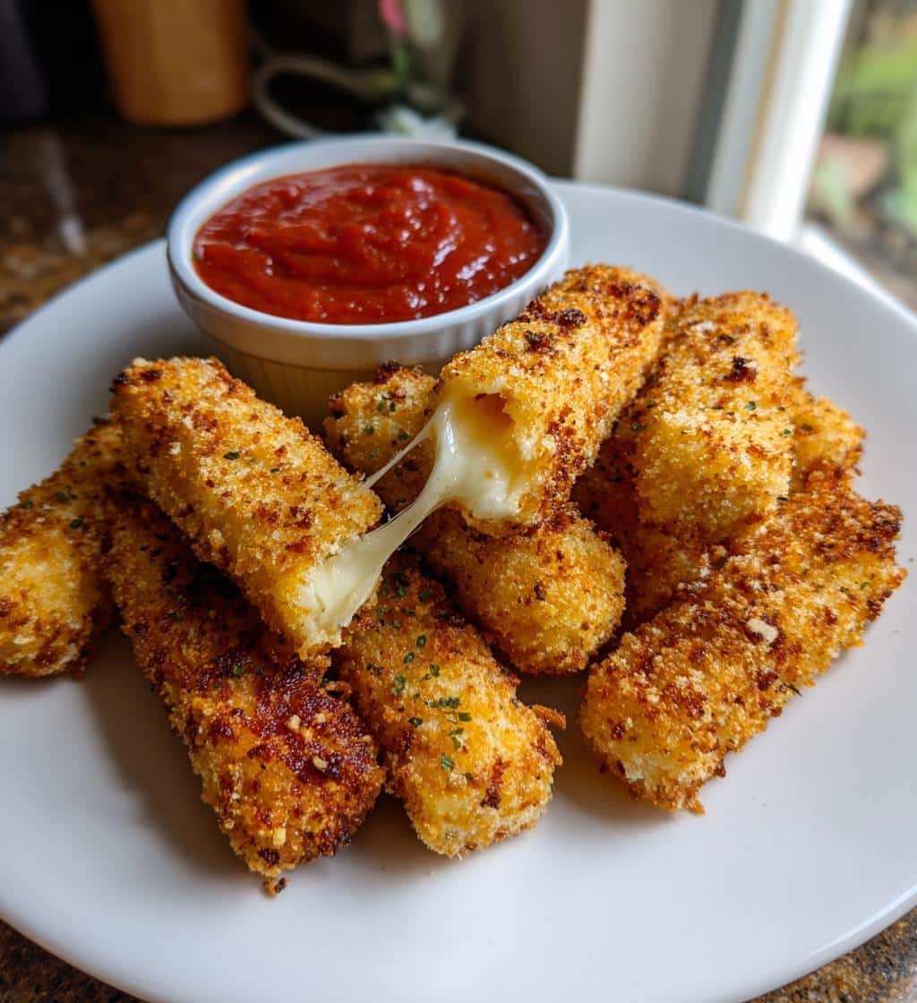 Air fryer Homemade Vegan Mozzarella Sticks