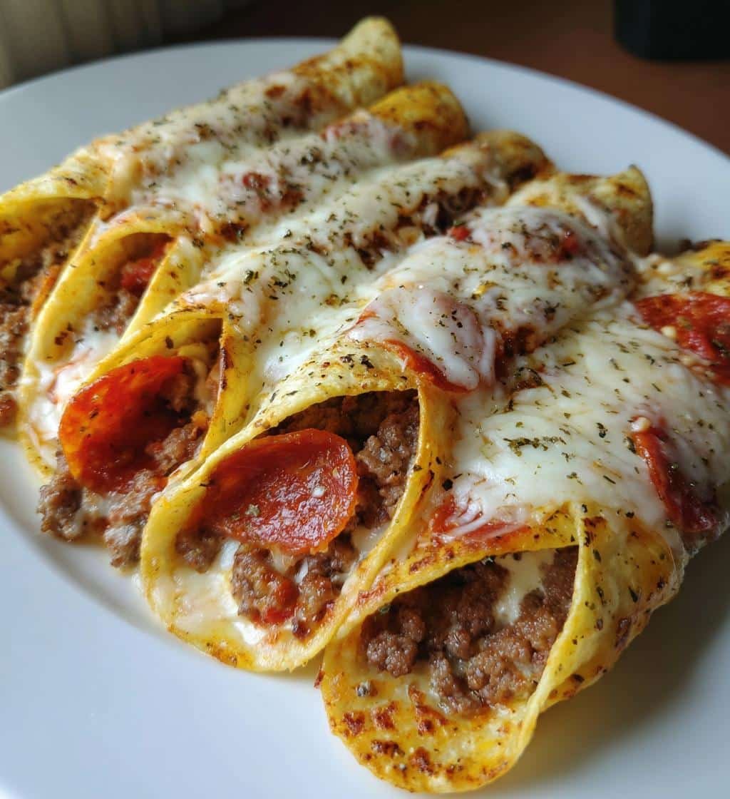 Air fryer Meat Lovers Pizza Tacos - detail 1