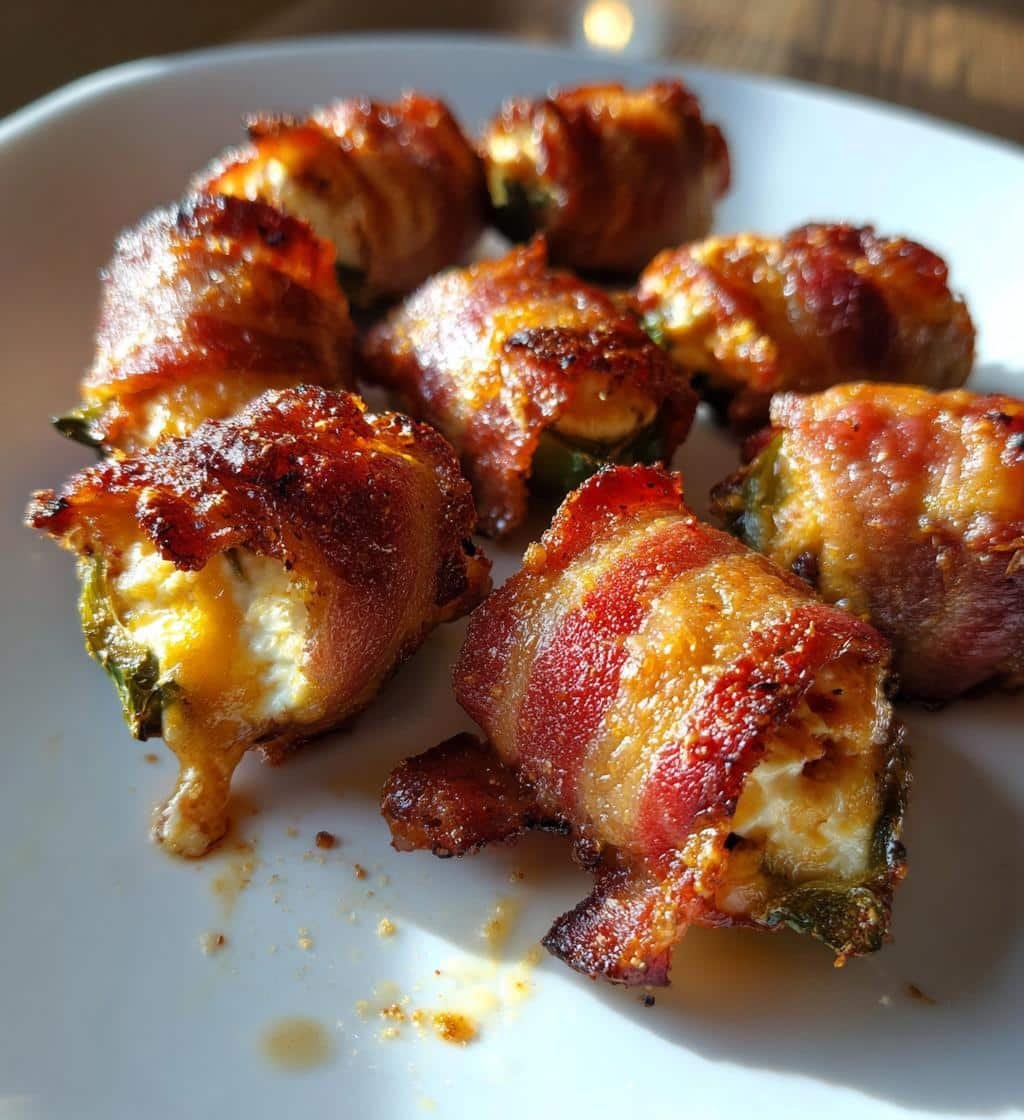 Air fryer jalapeño popper bites (bacon wrapped)