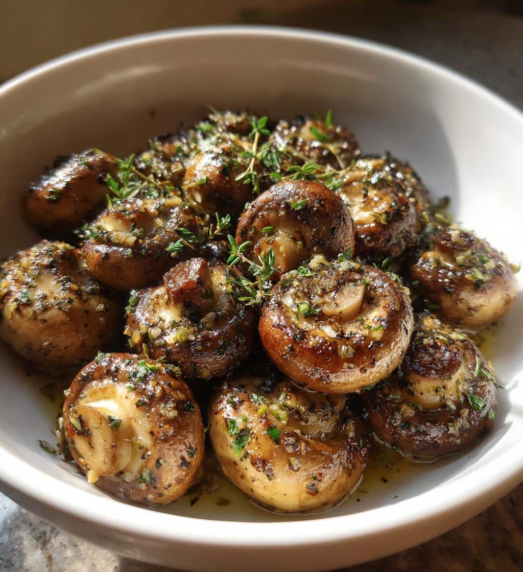 Easy Air Fryer Garlic Mushrooms - detail 1