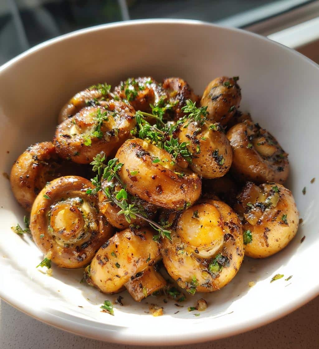Easy Air Fryer Garlic Mushrooms