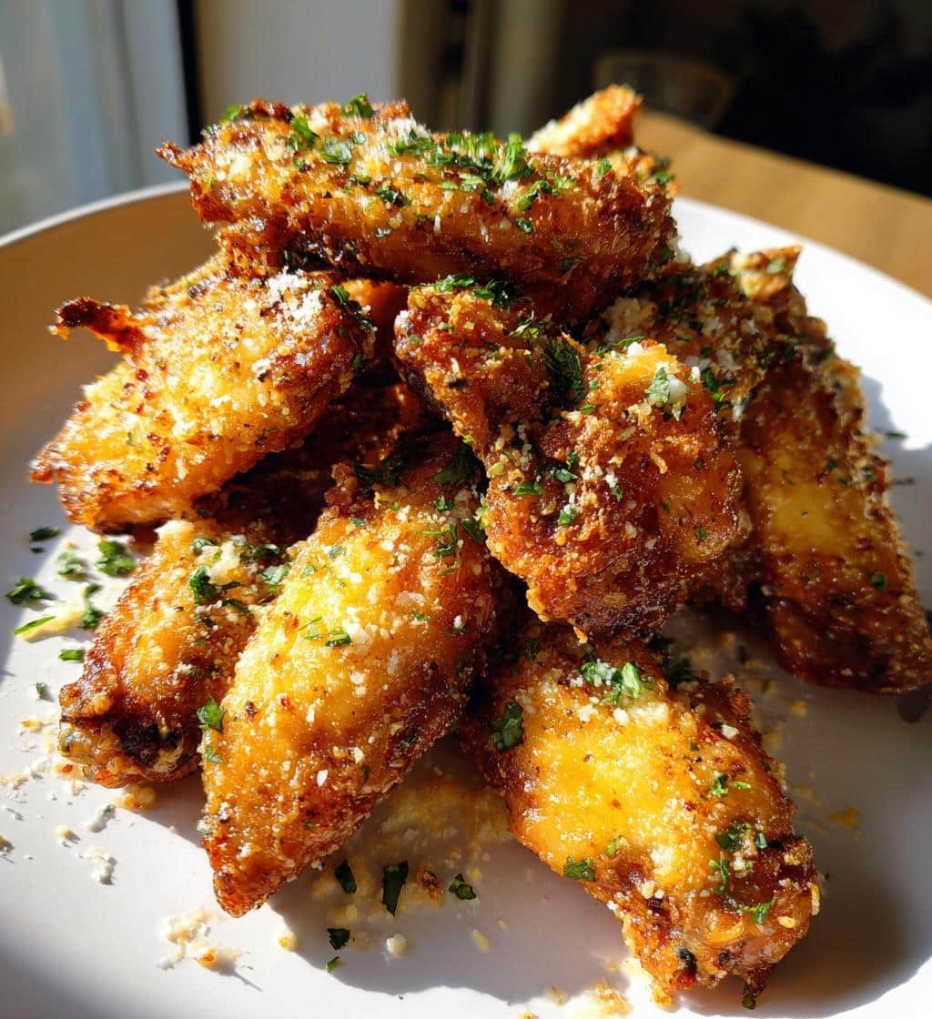 Easy Garlic Parmesan Crispy Air Fryer Wings