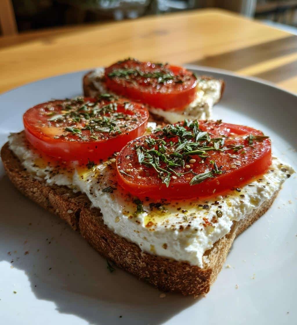 Mediterranean Tomato & Cottage Cheese Air Fryer Toast - detail 1