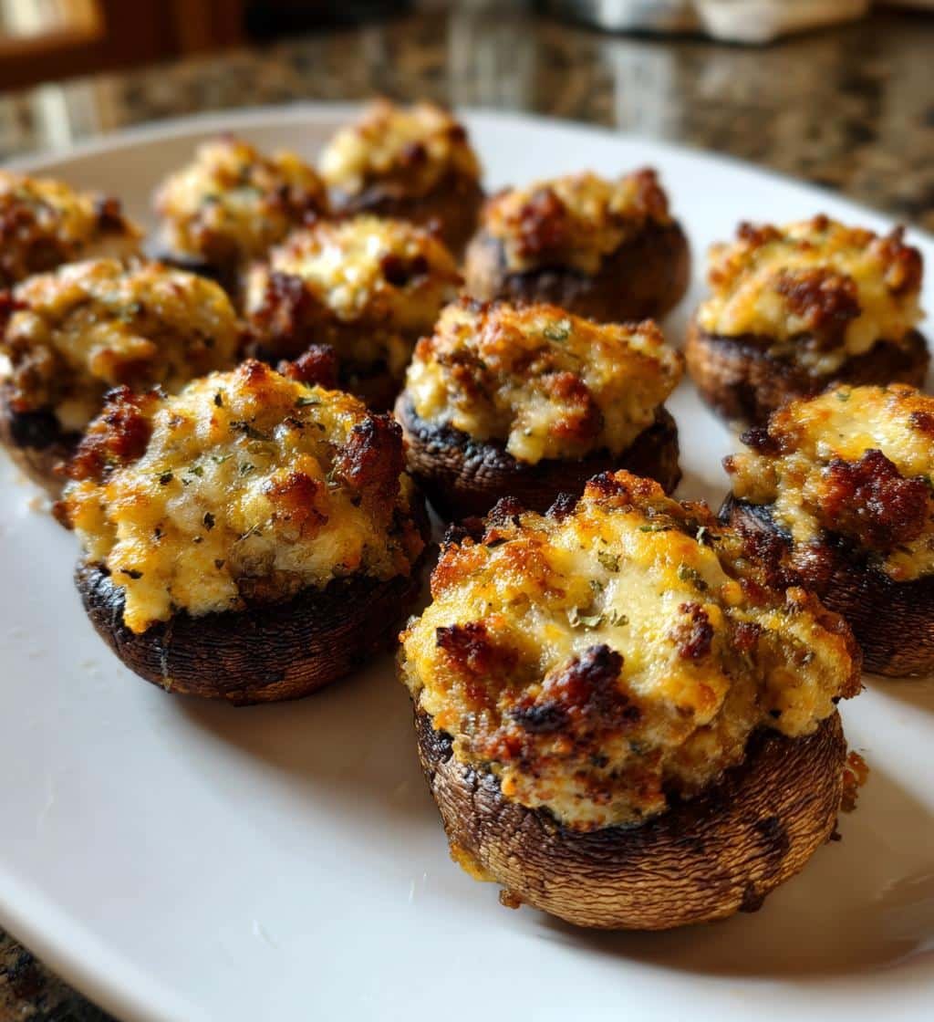 Sausage-stuffed mushroom bites (air fryer) - detail 1