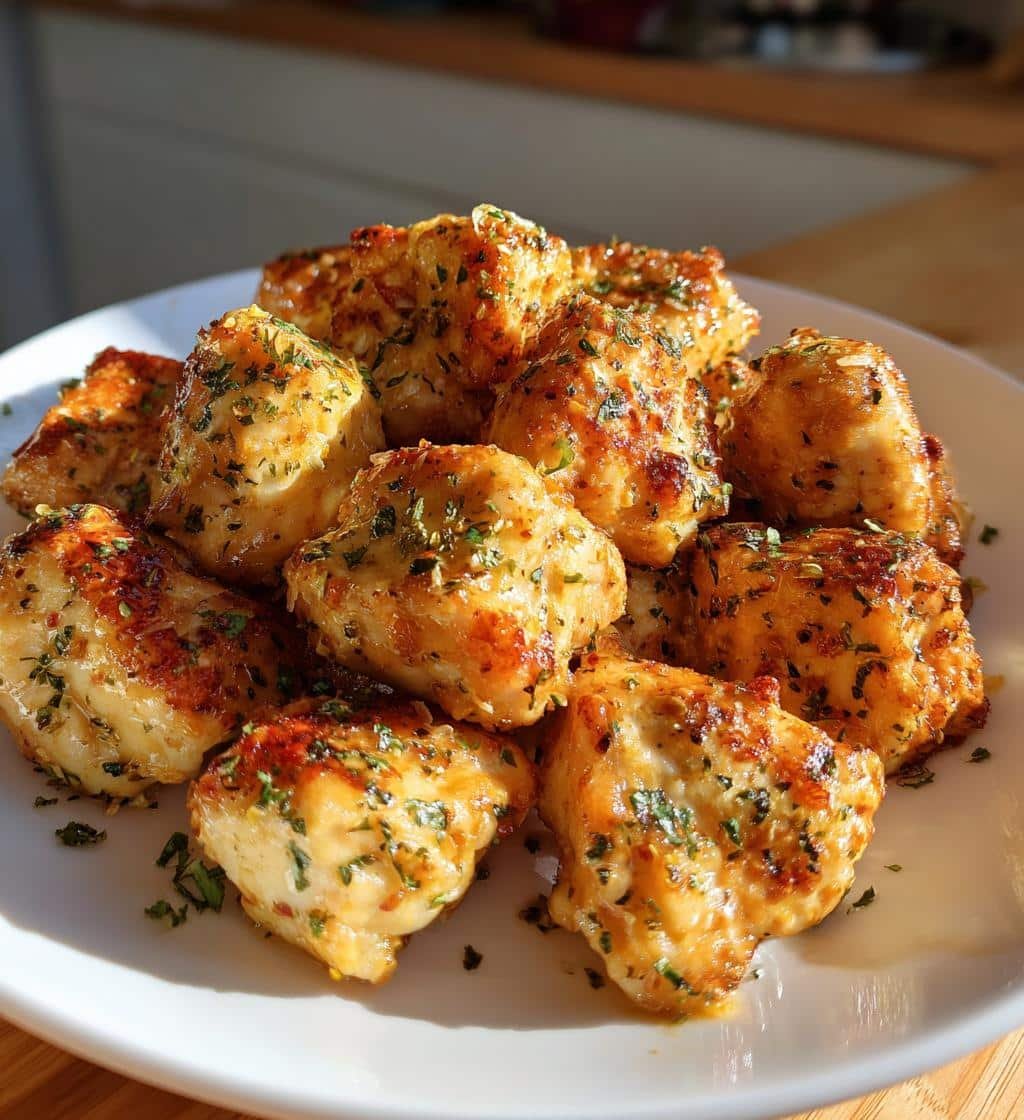 Air Fryer 3 Minute Garlic Butter Chicken Bites