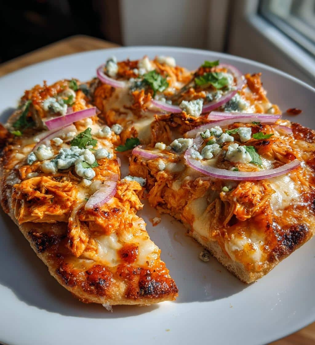 Air Fryer Buffalo Chicken Flatbread Pizza - detail 1