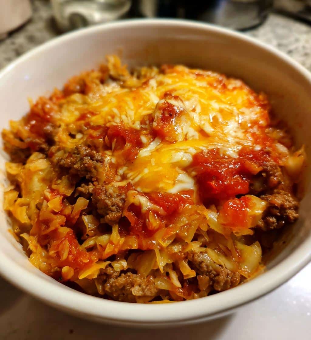 Air Fryer Cabbage Roll Deconstructed Pizza Bowl - detail 1