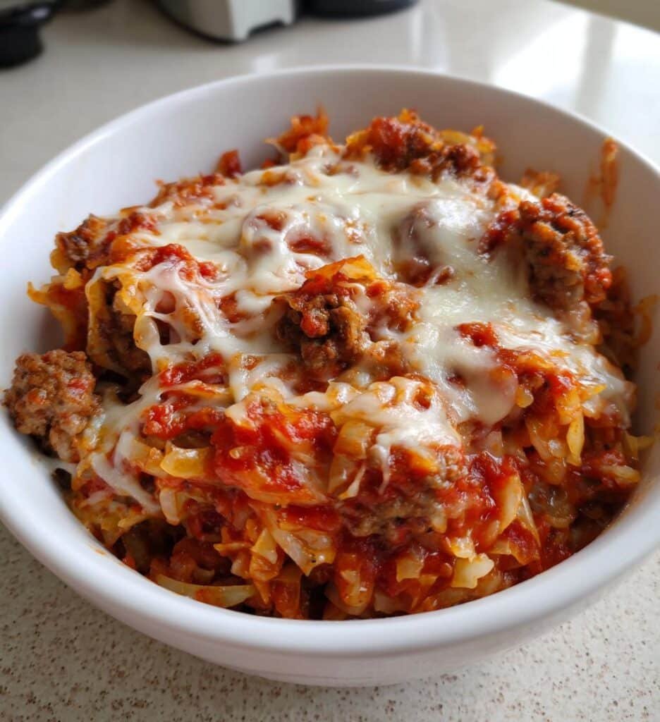 Air Fryer Cabbage Roll Deconstructed Pizza Bowl