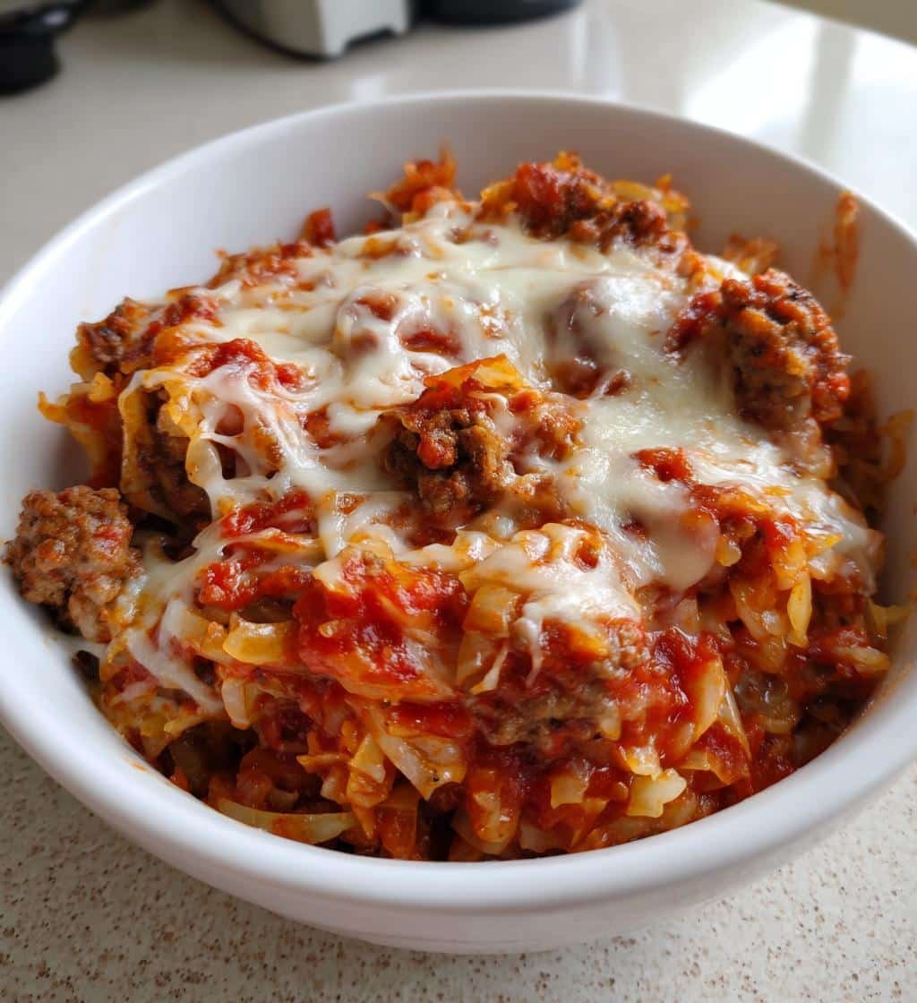 Air Fryer Cabbage Roll Deconstructed Pizza Bowl