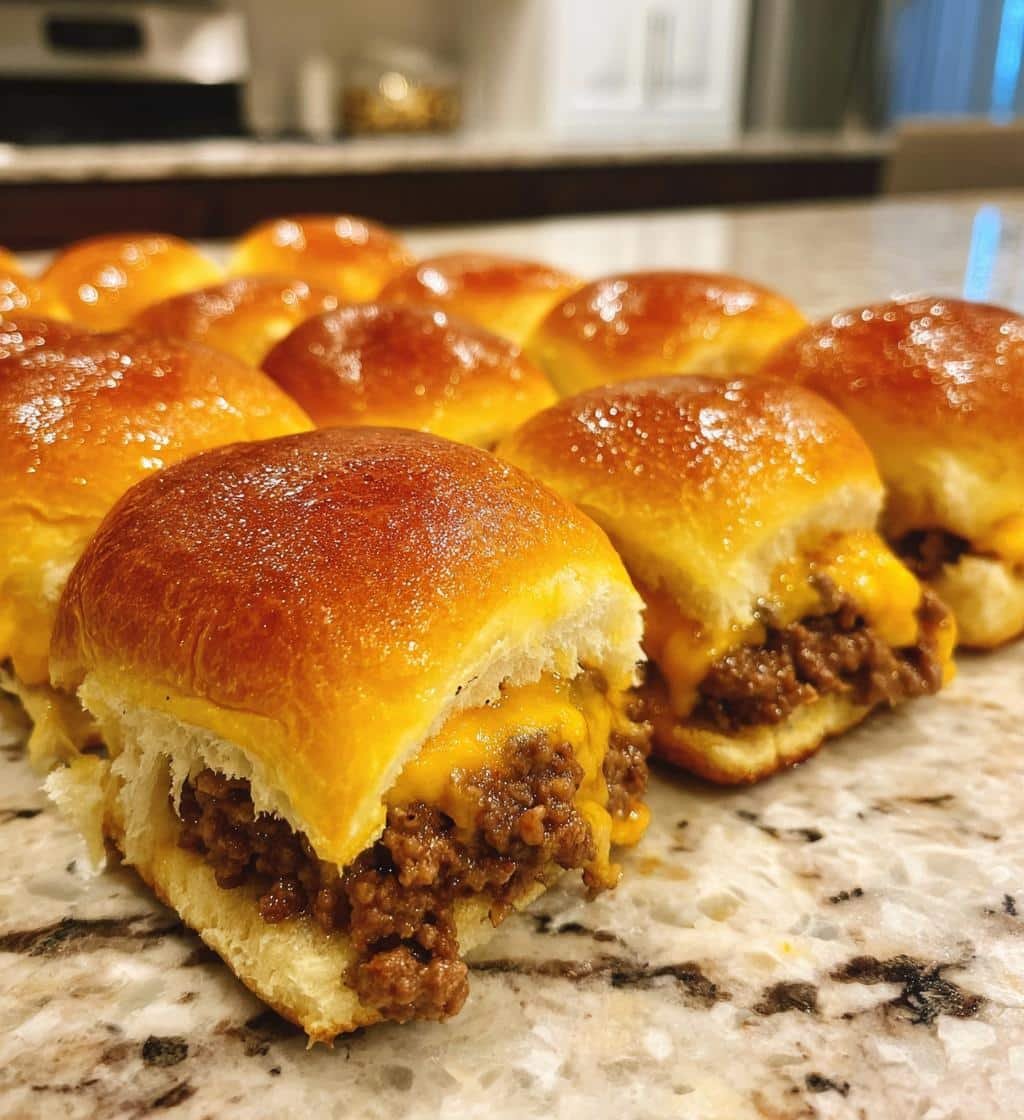 Air Fryer Cheeseburger Sliders on Hawaiian Rolls