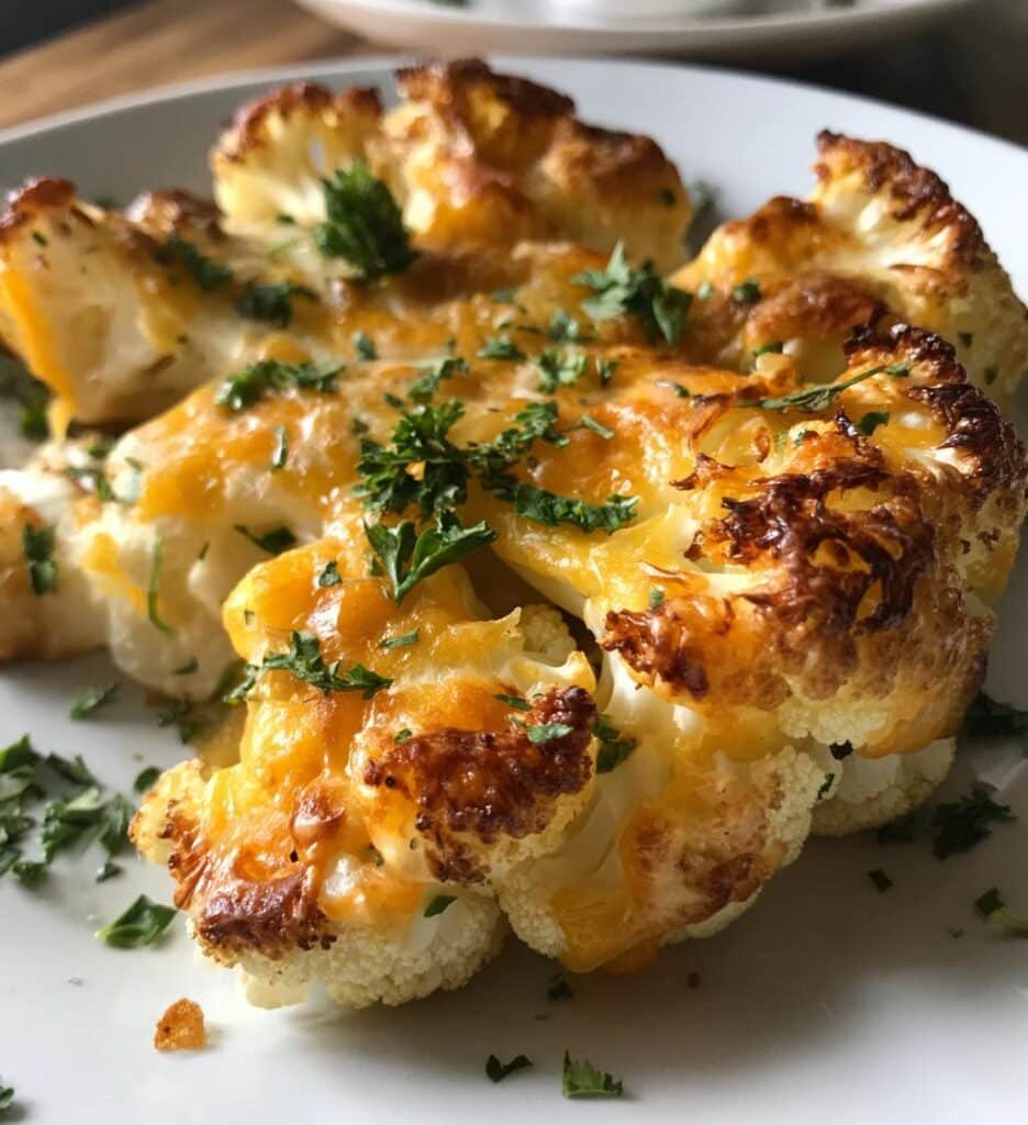 Air Fryer Cheesy Cauliflower Steaks