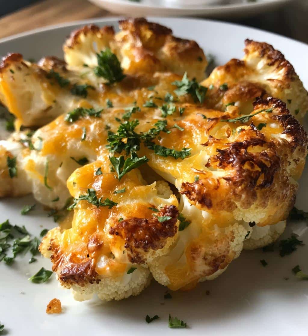 Air Fryer Cheesy Cauliflower Steaks