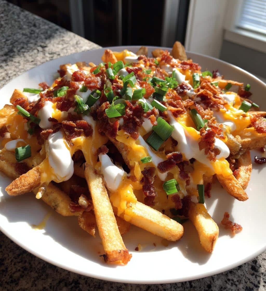 Air Fryer Crispy Loaded Bacon Cheese Fries - detail 1
