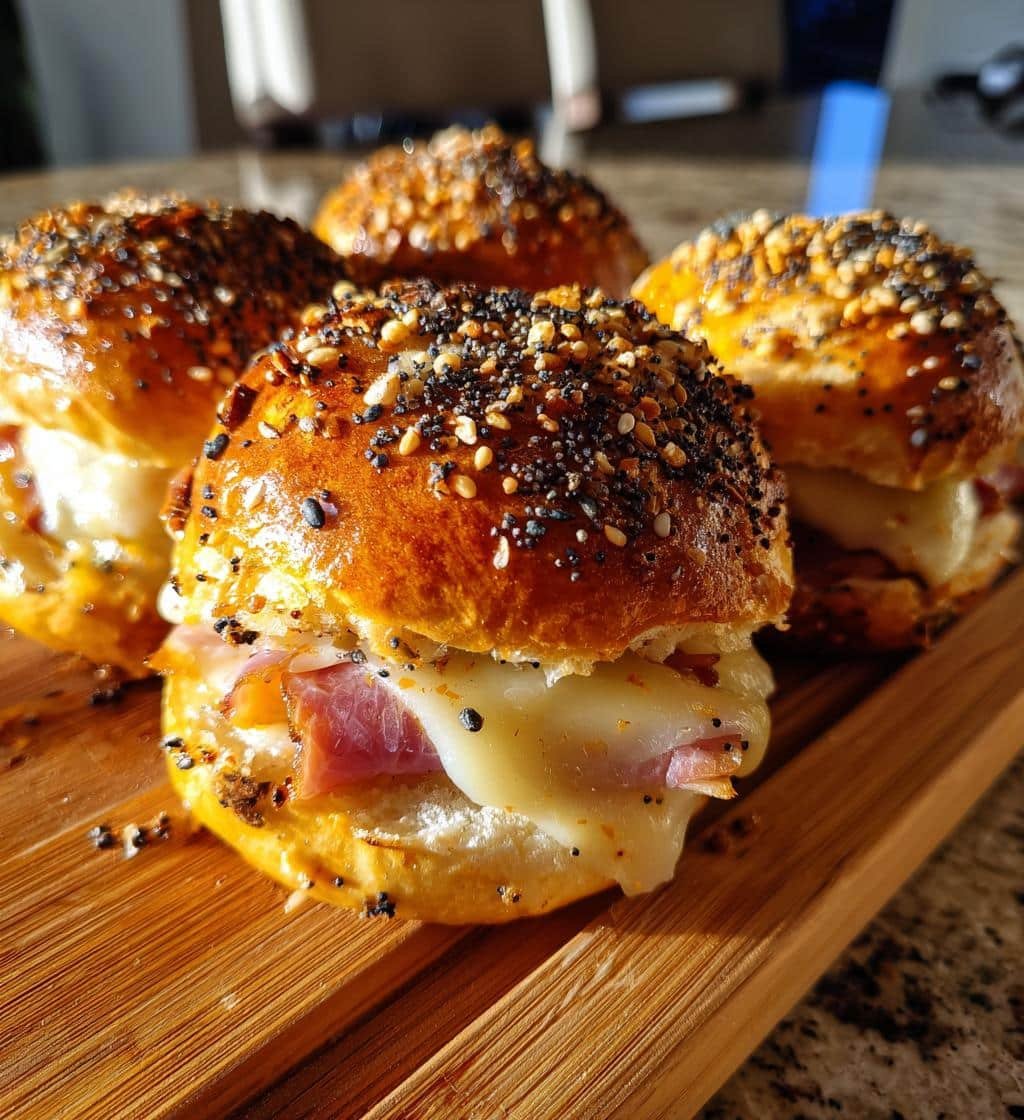 Air Fryer Everything Bagel Ham & Cheese Sliders - detail 1