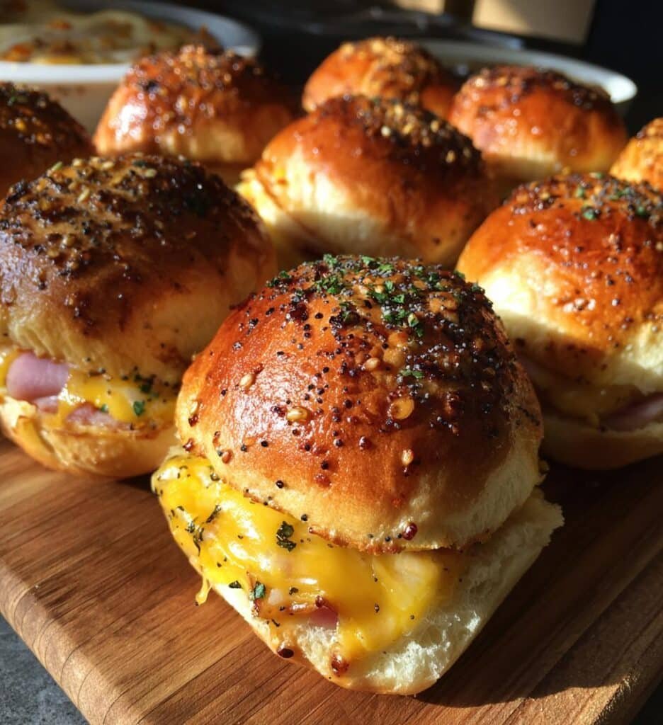Air Fryer Everything Bagel Ham & Cheese Sliders