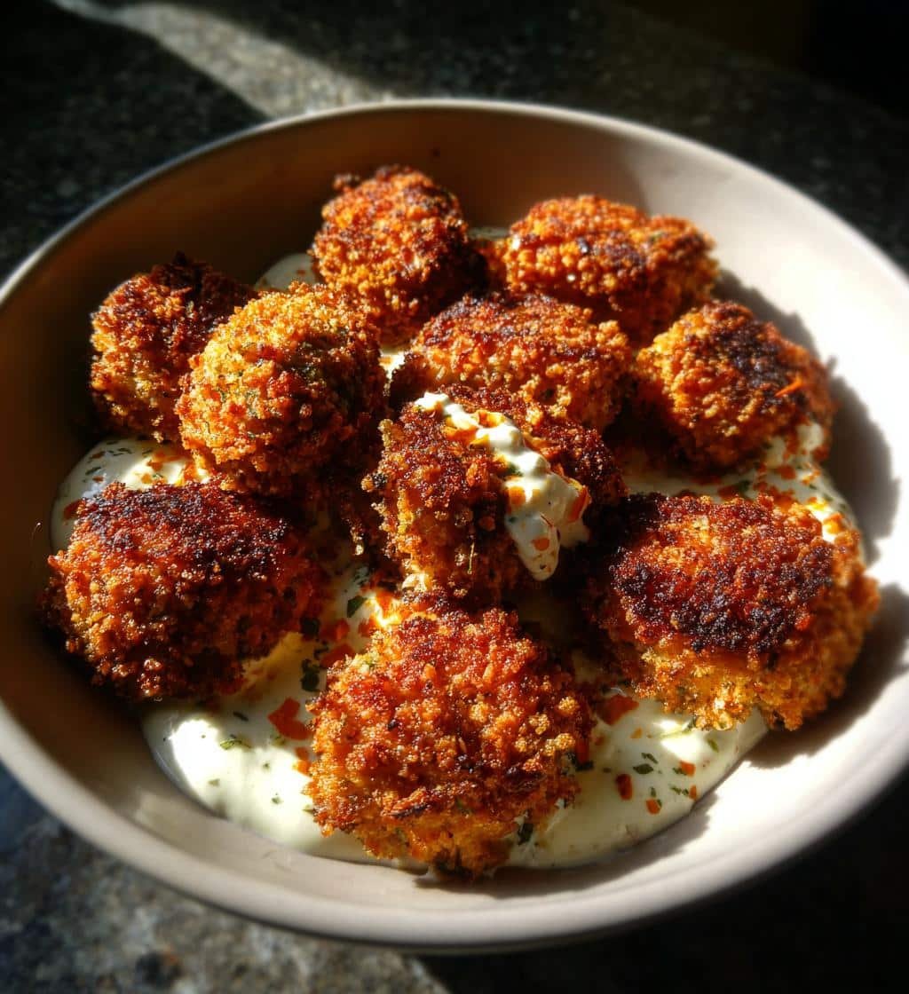 Air Fryer Nuggets with Charred Lime Crema