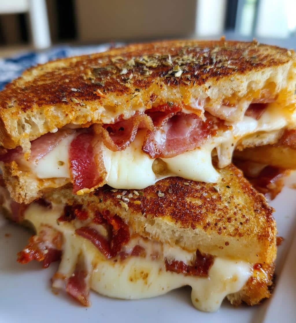 Air Fryer Sun-Dried Tomato Bacon Pesto Grilled Cheese - detail 1