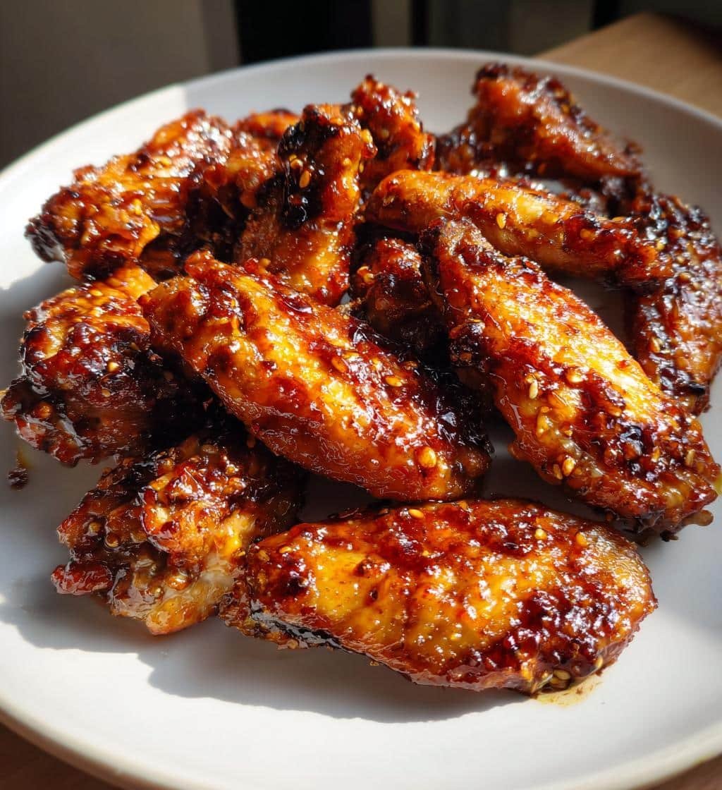 Air Fryer Sweet Soy Ginger Glazed Wings