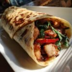 Air Fryer Thai Basil Chicken Wraps